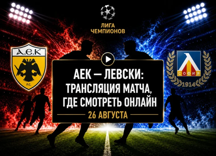 Во сколько матч АЕК — Левски и где смотреть трансляцию