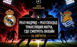 Во сколько матч Реал Мадрид — Реал Сосьедад и где...