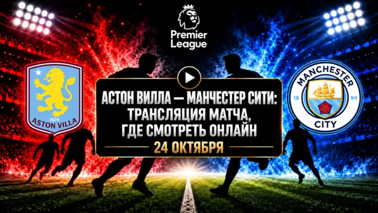 Астон Вилла — Манчестер Сити: где смотреть матч 24 октября 2026