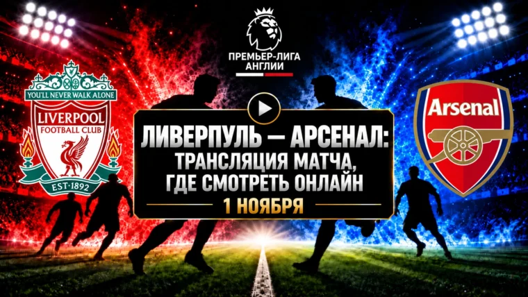 Ливерпуль — Арсенал: где смотреть матч 1 ноября 2026