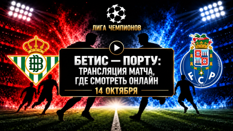 Бетис — Порту: где смотреть матч Лиги чемпионов 14 октября 2026 года