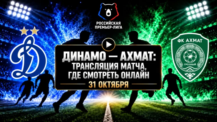 Динамо — Ахмат: где смотреть матч 31 октября 2026