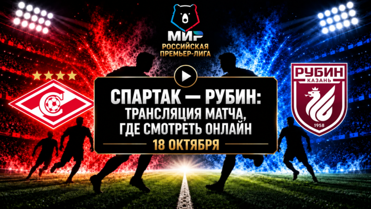 Спартак — Рубин: где смотреть матч и во сколько начало
