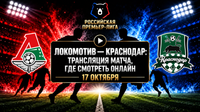Локомотив — Краснодар: где смотреть матч РПЛ 17 октября 2026 года