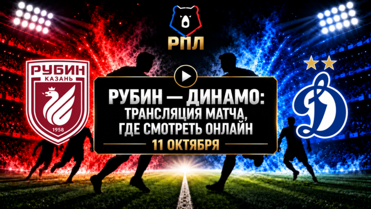 Рубин — Динамо: где смотреть матч РПЛ 11 октября 2026 года
