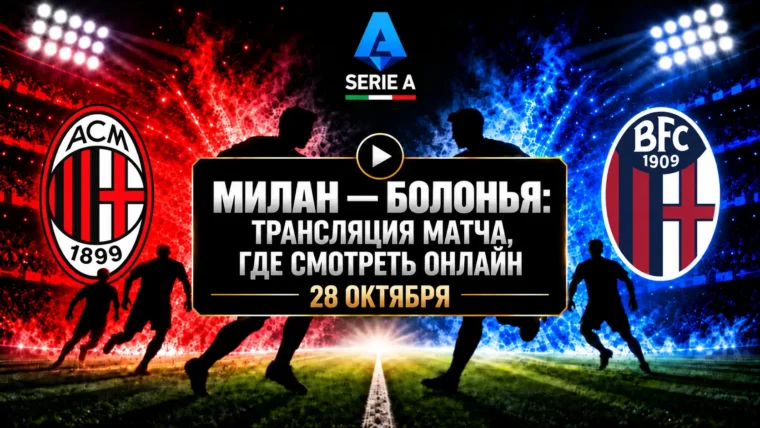 Милан — Болонья: где смотреть матч 28 октября 2026